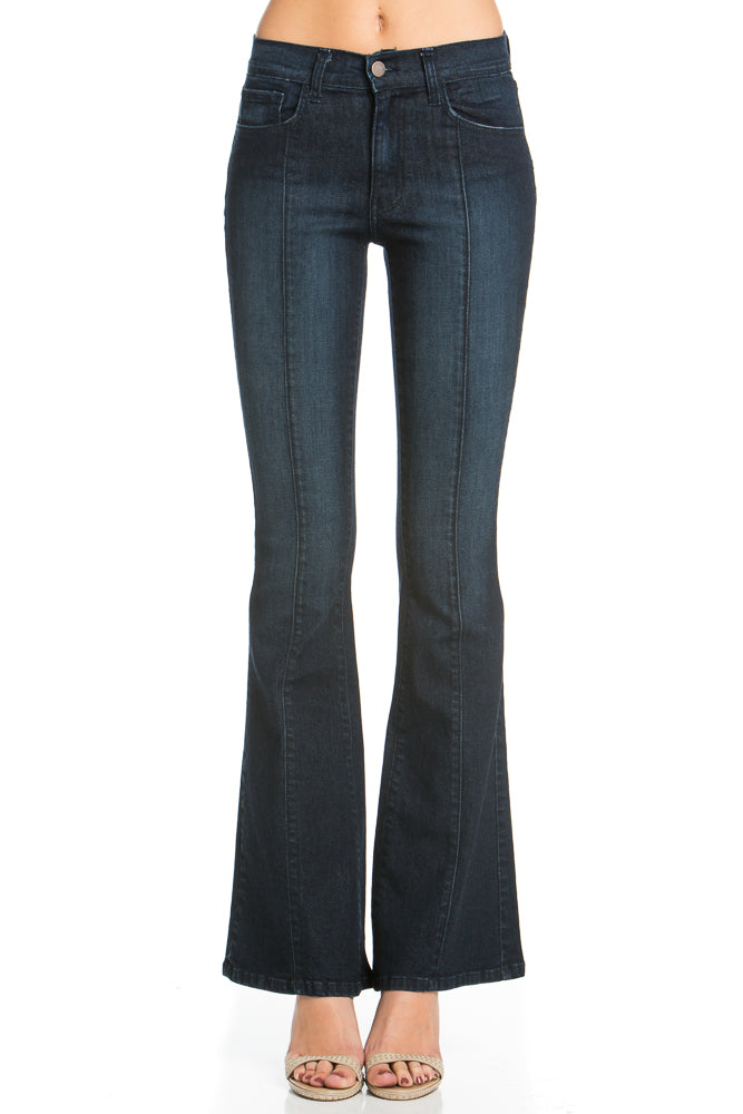 front seam flare jeans