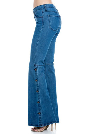 jeans with buttons down the side