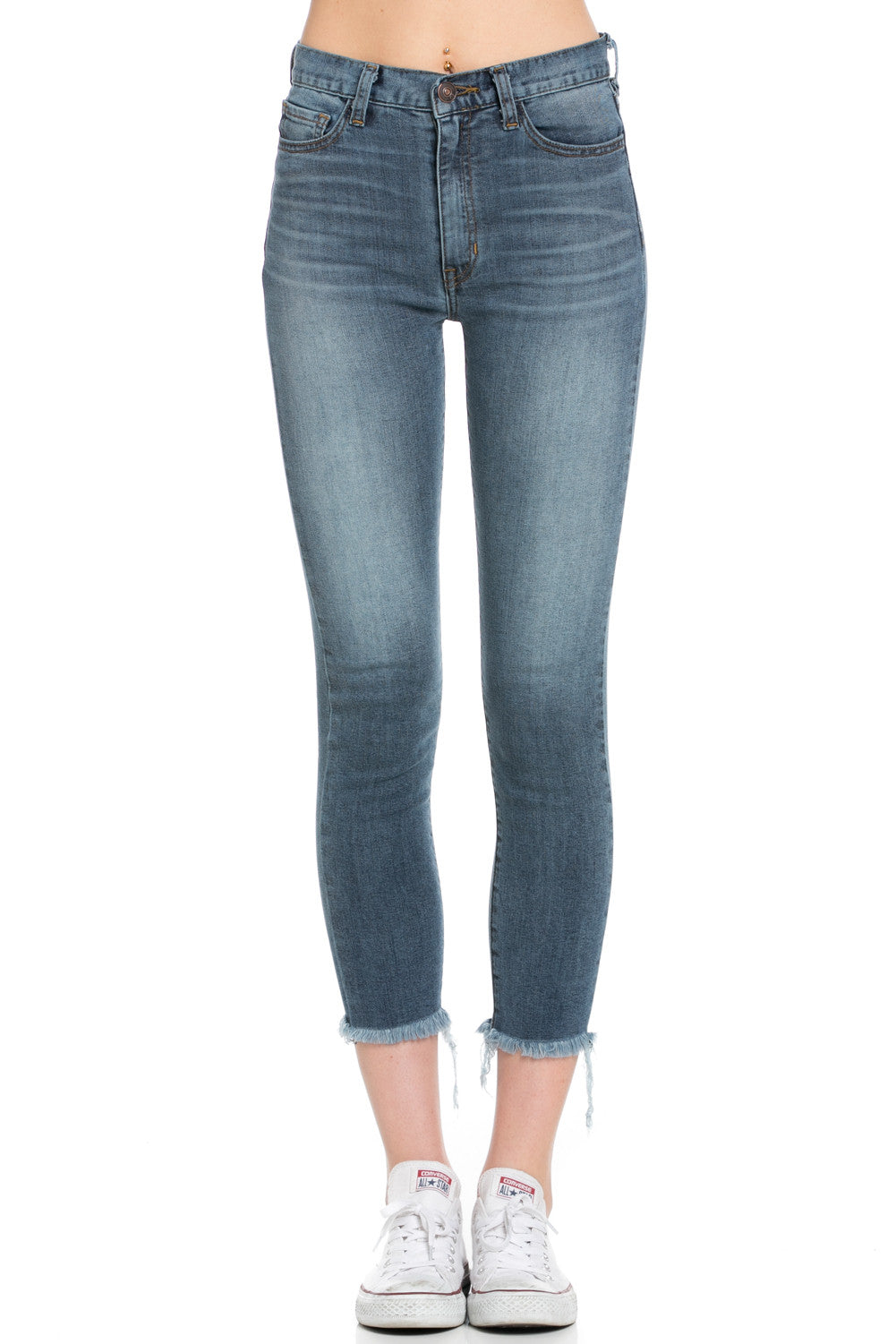 high waisted cropped skinny jeans