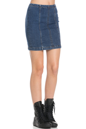 paperbag waist denim skirt