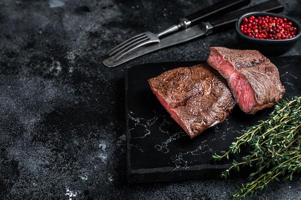 Iron rich steak on a plate