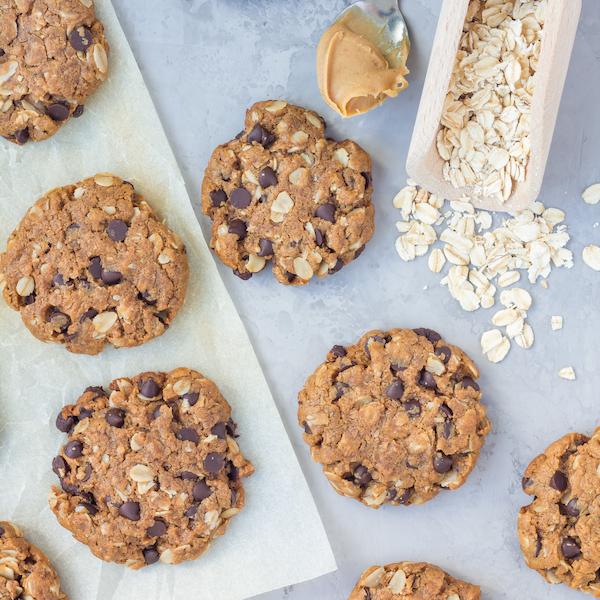 Cookies made with peanut butter and rolled oats