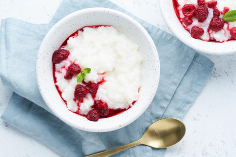 coconut rice pudding in a bowl