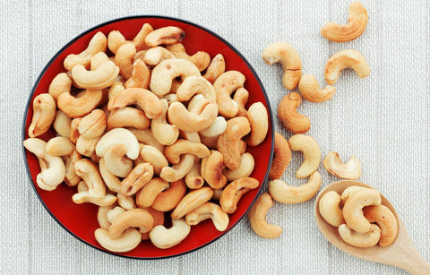 Roasted cashews in a bowl
