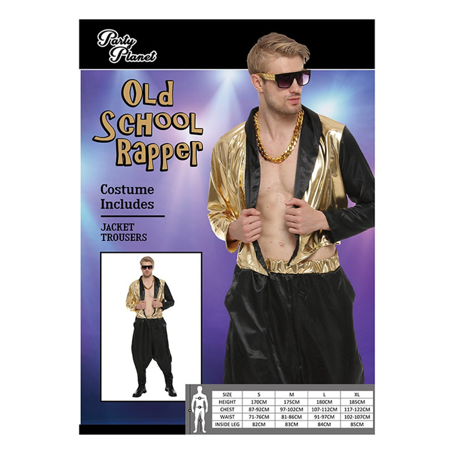 Old School Rapper MC Hammer Style Adult Men's Costume 80s 90s Hip