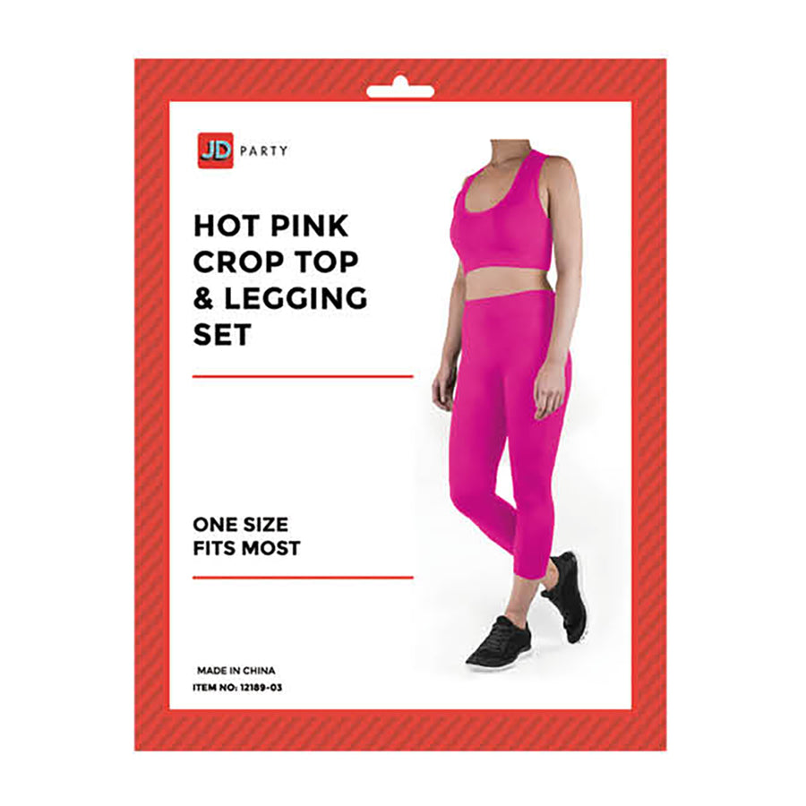 Shredded Neon Pink Footless 1980s Costume Tights