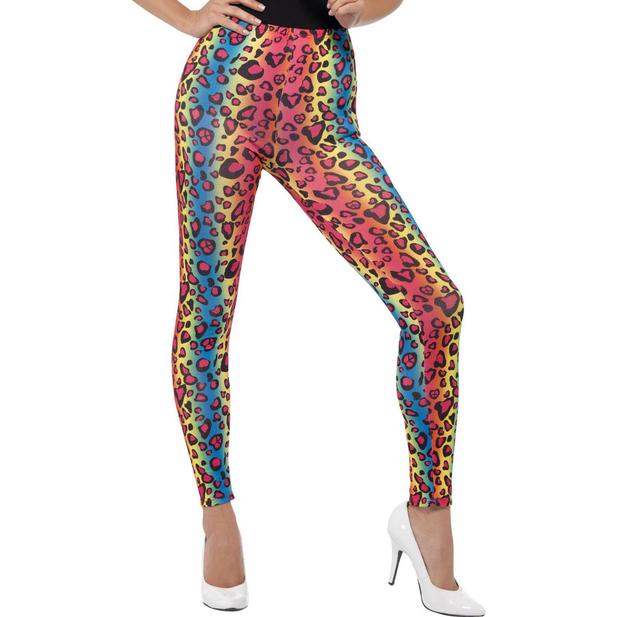 80s Disco Spandex Leggings, Neon Pink