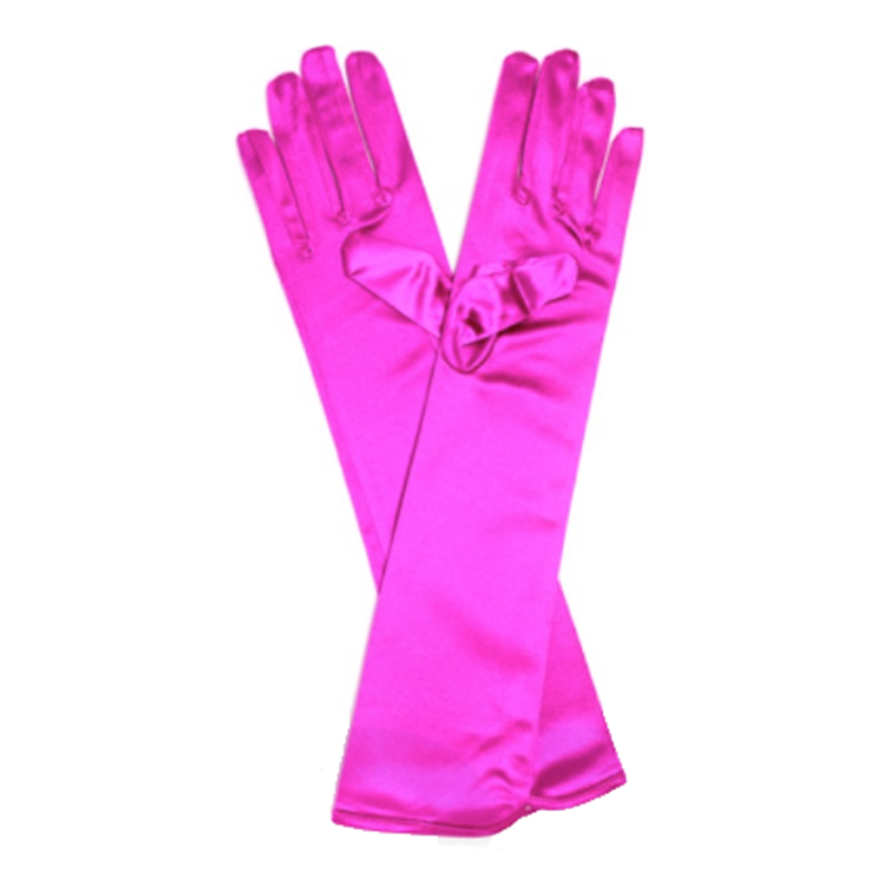 pink satin gloves