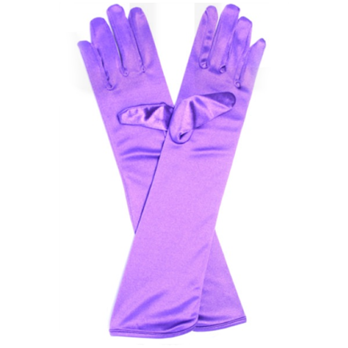 long purple gloves