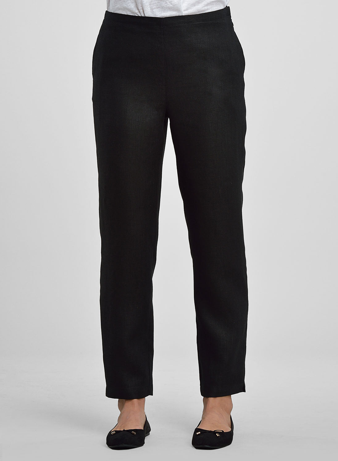 Women's Linen Pants - Linen Slim Leg Ankle Length Pants | ANN G LINEN ...