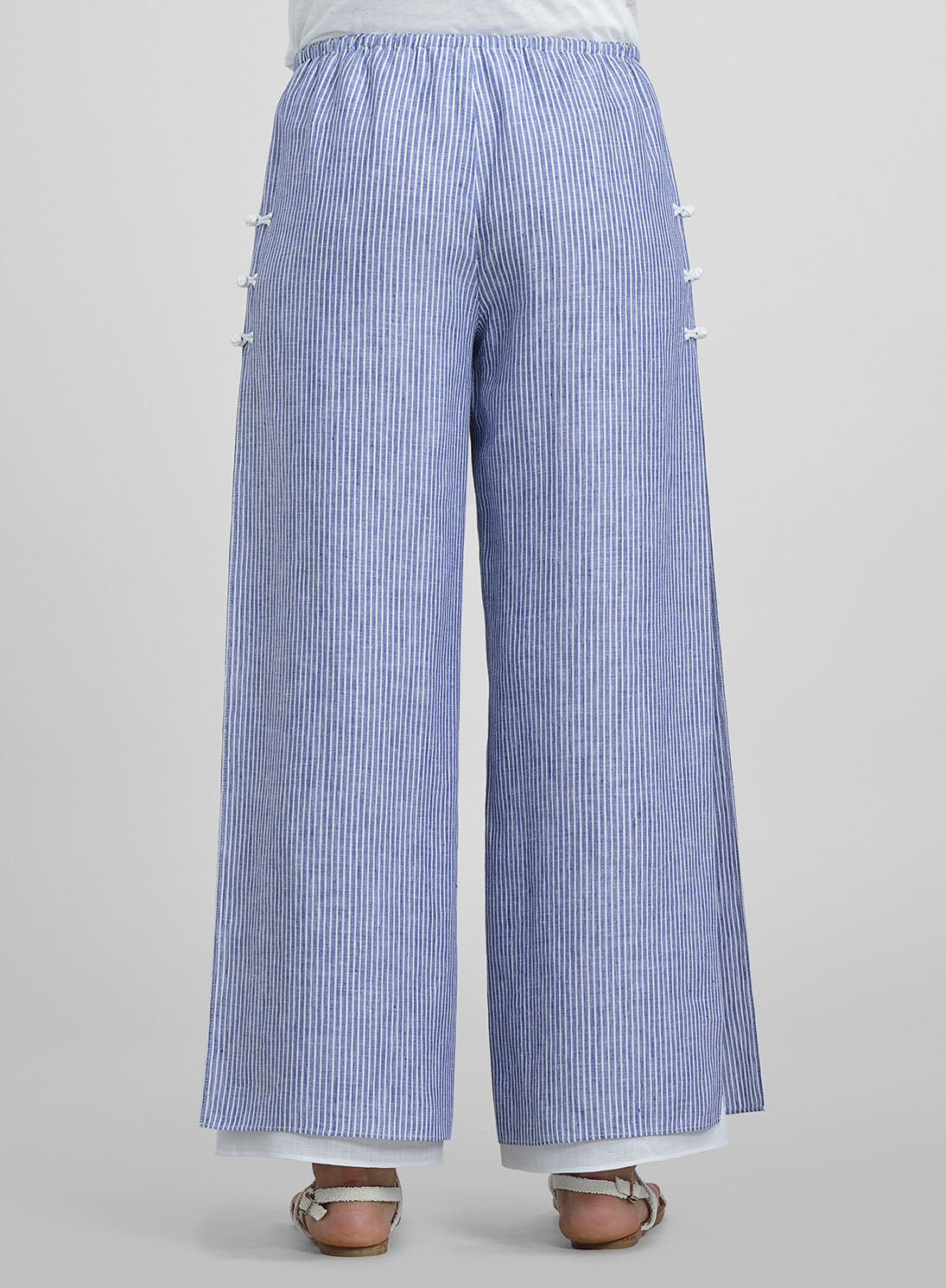 Women's Linen Pants - Linen Hand Made Mandarin Button Double Layer ...