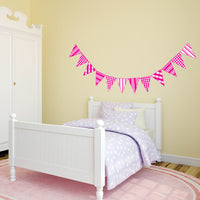 Childrens Bedroom Bunting Flags Wall Art Stickers Decals Kids