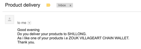 Zouk product enquiry from Shillong