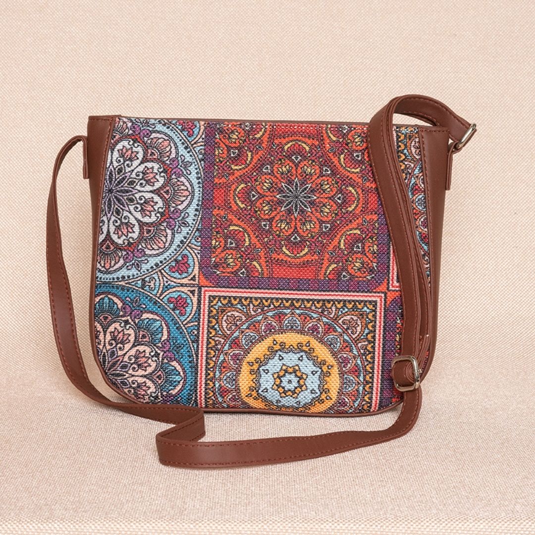 Multicolor Mandala Print U-Shaped Sling Bag – Zouk