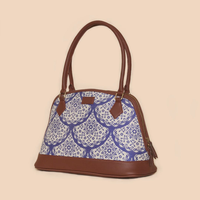 Floral Blue Pottery Dome Shaped Bag