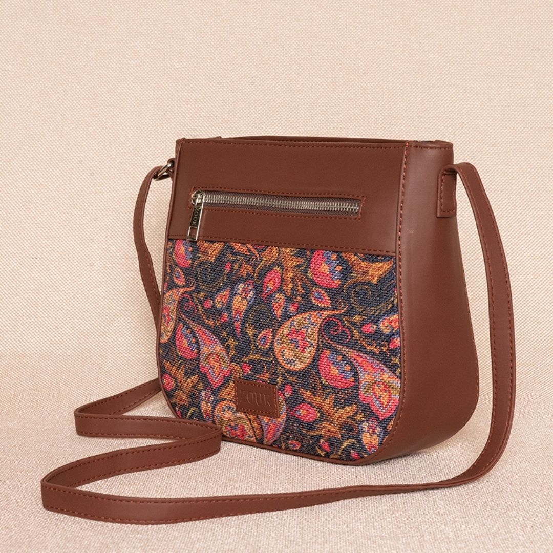 Paisley Print U-Shaped Sling Bag – Zouk