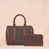 Shobha Niwas Lotus Motif- Handbag & Chain Wallet Combo
