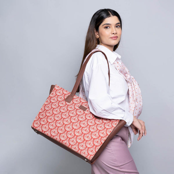 Chanderi Phool Office Tote Bag – Zouk