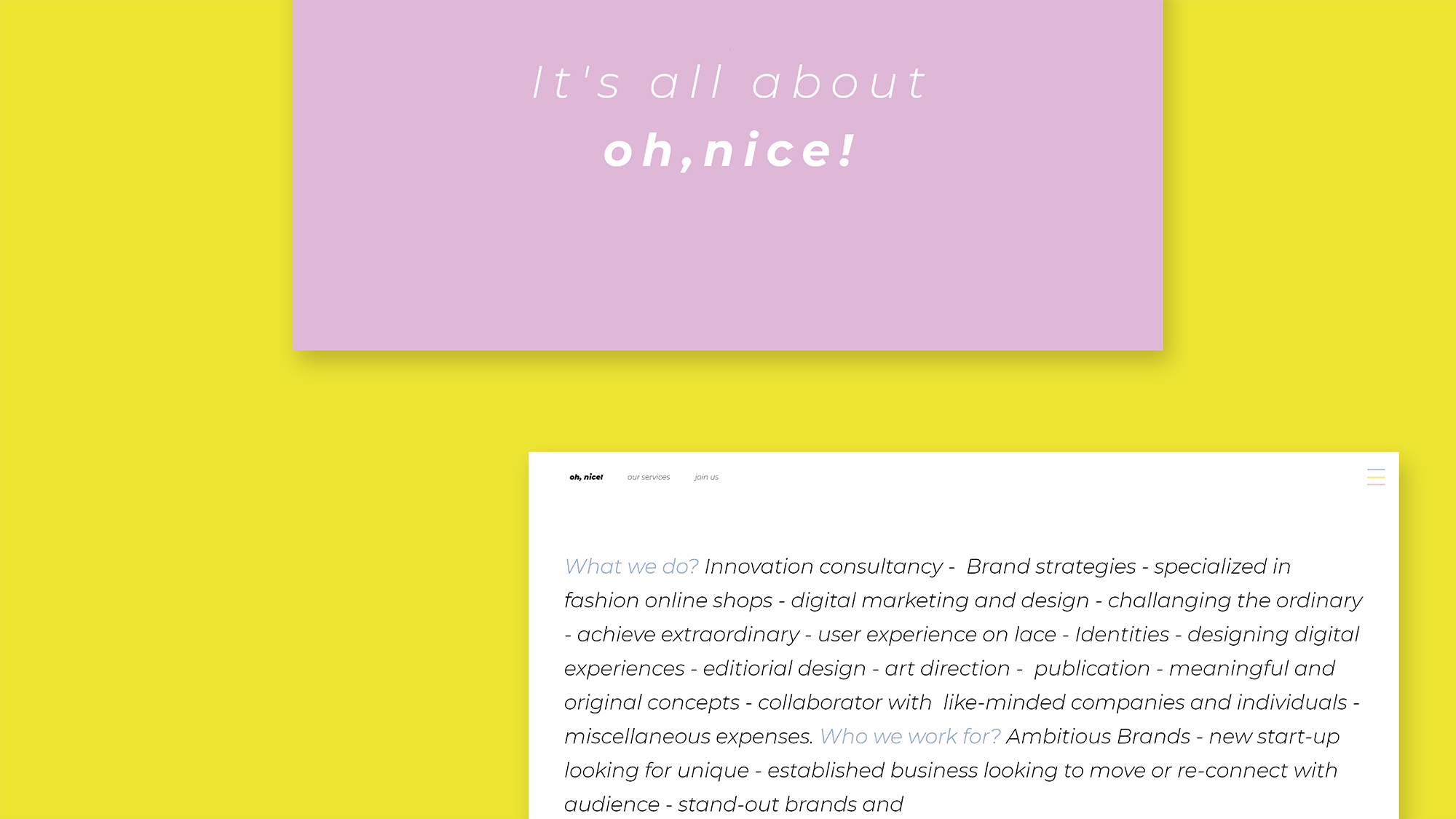 oh nice! by Art+Code Studio