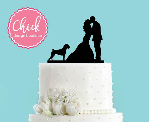  Couple  Kissing  with Golden Retriever Dog Acrylic Wedding  