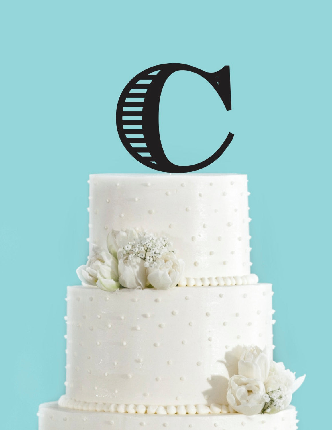 Monogram Personalized Letter C Custom Cake Topper Unique