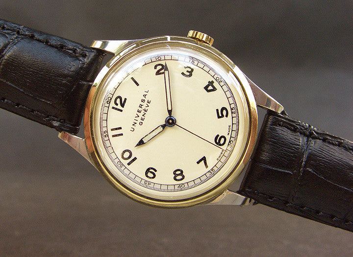 40s UNIVERSAL GENEVE Gents 14K/SLS Vintage Watch – empressissi