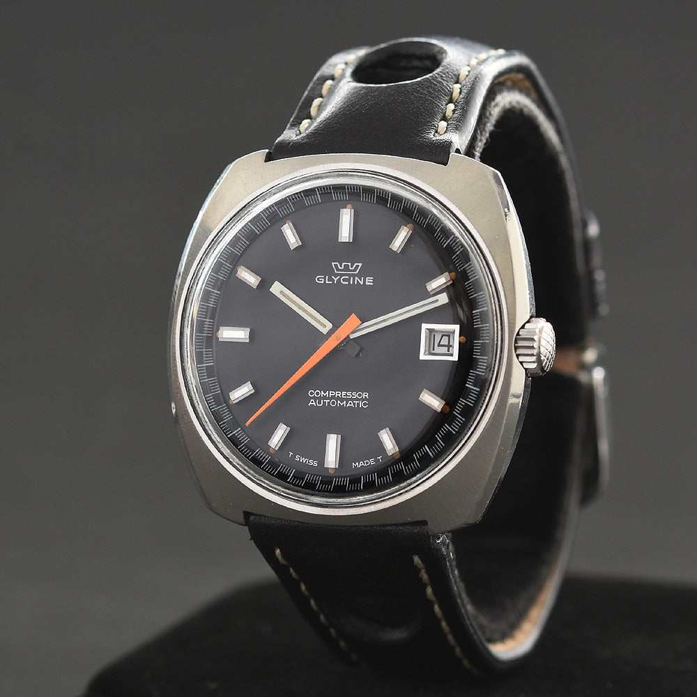 60s GLYCINE Compressor Automatic Date Vintage Swiss Watch – empressissi