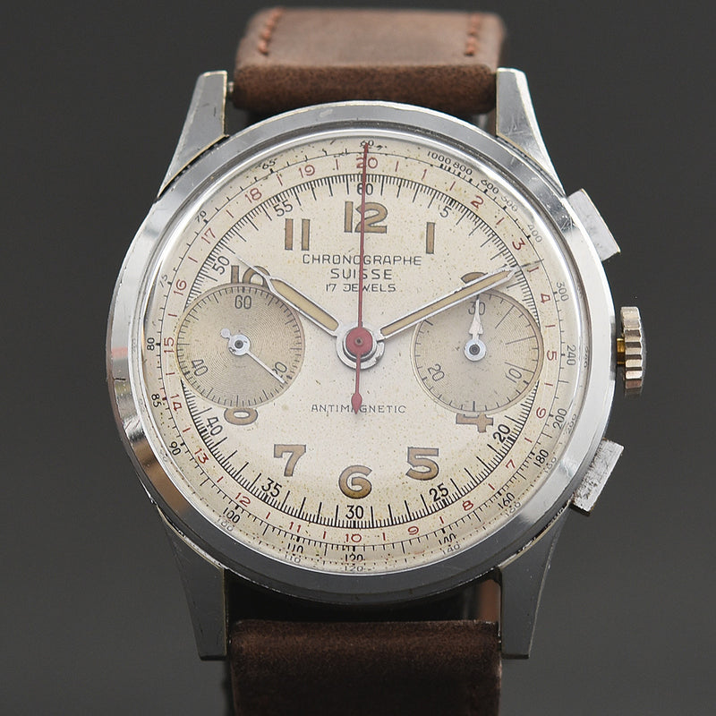 50s BUTTES Chronographe Suisse Landeron 51 Gents Vintage Chronograph ...