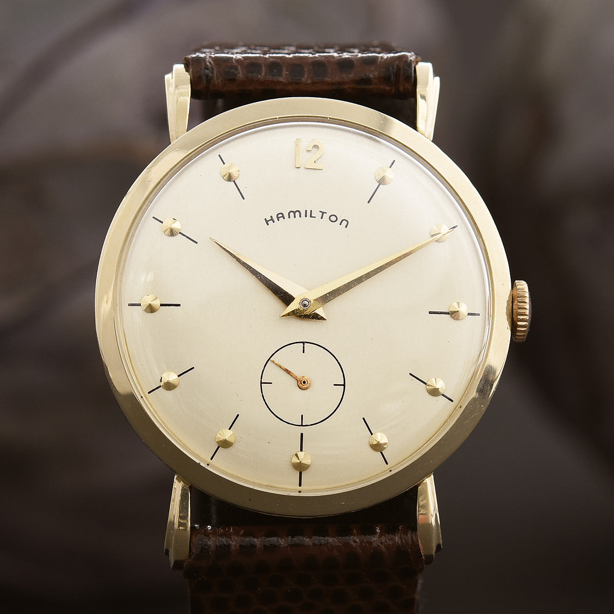 1955 HAMILTON USA 'Bradford' 14K Gold Gents Dress Watch – empressissi