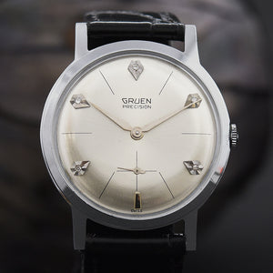 60s GRUEN Precision Diamonds Gents Dress Watch 510