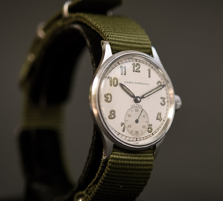 40s GIRARD-PERREGAUX 'Sea-Hawk' Gents Military Style Watch – empressissi