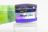 Moyes Lures Blue-Green Oil Slick Blue Back Medium J-Boy 12" 7oz Skirted
