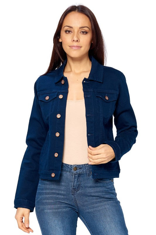 Navy Denim Jacket | FashionPosh