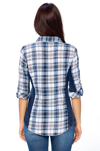 Ci Sono Plaid Shirt- Ribbed cage | FashionPosh