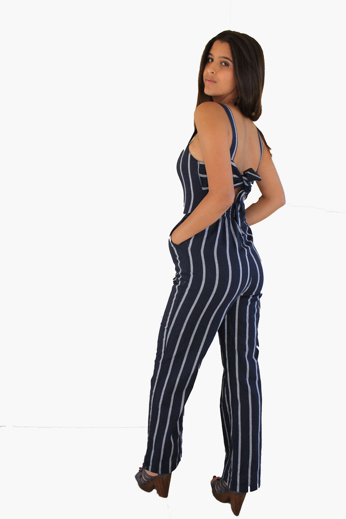 Striped Linen Romper Pants | FashionPosh