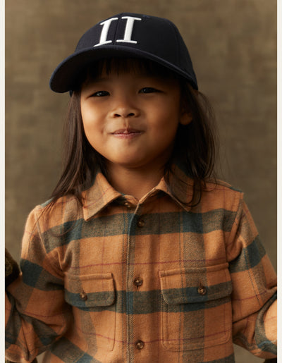 Les Deux Kids Baseball Cap Encore Suede Kids Cap 460201-Dark Navy/White