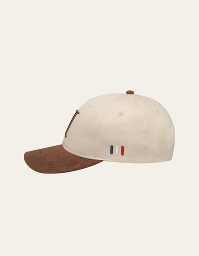 Les Deux MEN Baseball Cap Suede II Cap 215870-Ivory/Caramel Brown