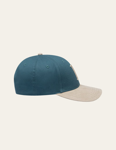 Les Deux MEN Baseball Cap Suede II Cap 560817-Pacific Ocean/Light Desert Sand