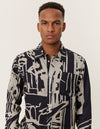 Les Deux MEN Berkeley Shirt Shirt 100817-Black/Light Desert Sand