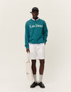 Les Deux MEN Charles Sweatshirt Sweatshirt 560201-Pacific Ocean/White