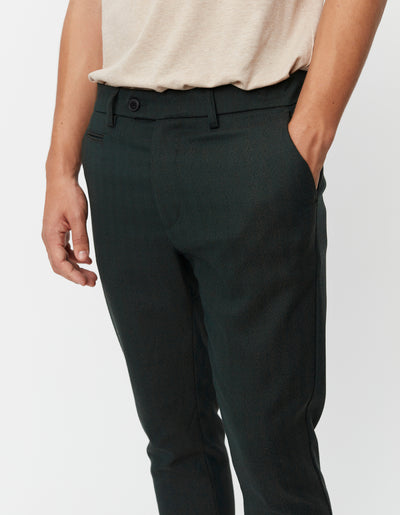 Les Deux MEN Como Herringbone Suit Pants Pants 546546-Pine Green