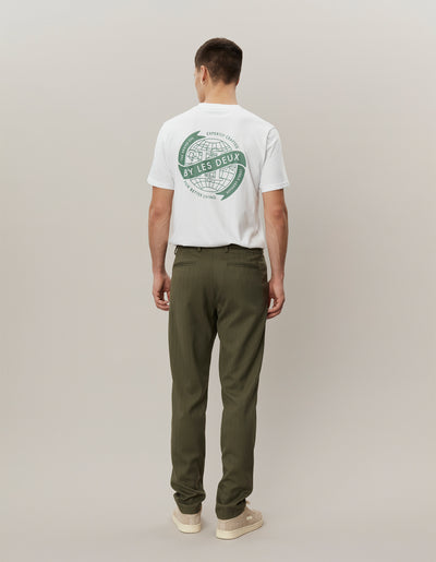 Les Deux MEN Como Reg Herringbone Suit Pants Pants 550552-Surplus Green/Olive Night