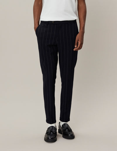 Les Deux MEN Como Twill Pinstripe Suit pants Pants 460215-Dark Navy/Ivory