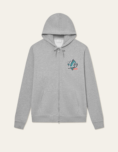 Les Deux CO-LAB Diner Zipper Hoodie Hoodie 320320-Grey Melange