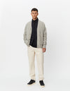 Les Deux MEN Gary Fleck Wool Cardigan Knitwear 320320-Grey Melange