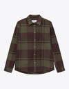 Les Deux MEN Jeremy Flannel Shirt Shirt 844522-Coffe Brown/Olive Night