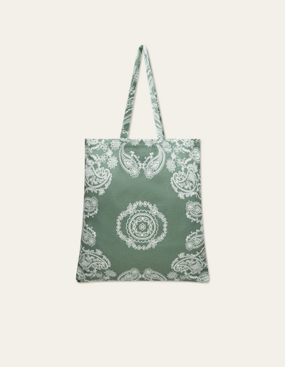 Les Deux MEN Les Deux Paisley Tote Bag POS 550201-Surplus Green/White