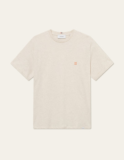 Les Deux MEN Nørregaard T-Shirt - Seasonal T-Shirt 216730-Ivory Melange/Orange