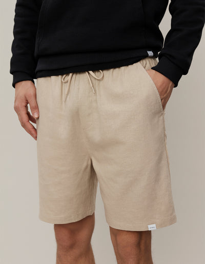 Les Deux MEN Otto Linen Shorts Shorts 817817-Light Desert Sand