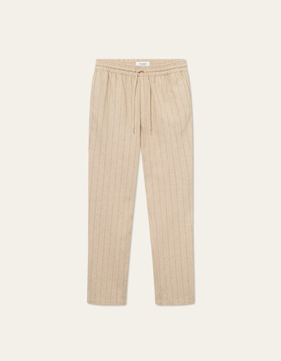 Les Deux MEN Patrick Linen Pants Pants 816100-Warm Sand/Black